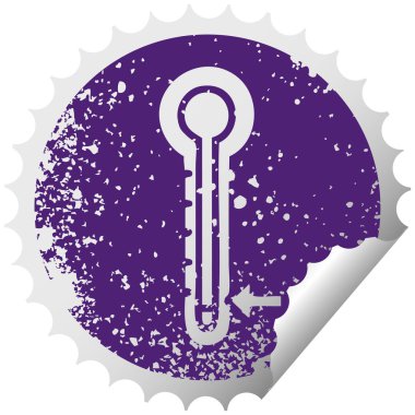 sıkıntılı dairesel peeling etiket sembolü soğuk termometre