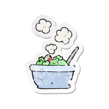 Retro sıkıntılı etiket bir karikatür salatası