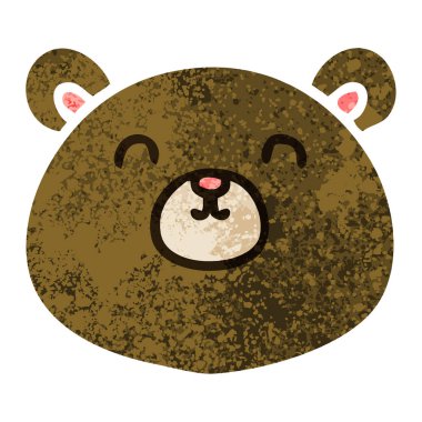 Retro illüstrasyon stil ilginç karikatür ayı