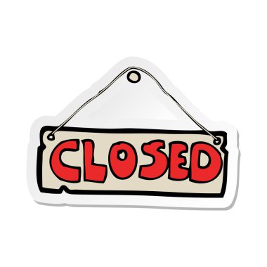 etiket bir karikatür dükkan kapalı işareti