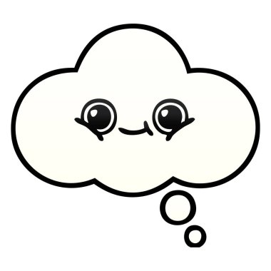 kabarcık düşündüm degrade gölgeli çizgi film