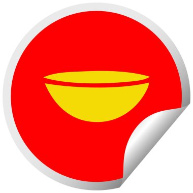 dairesel peeling etiket karikatür bir sıcak çorba