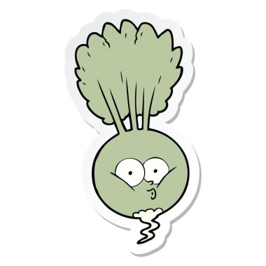 etiket bir karikatür sebze