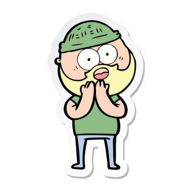 etiket bir karikatür sakallı adam şaşırttı