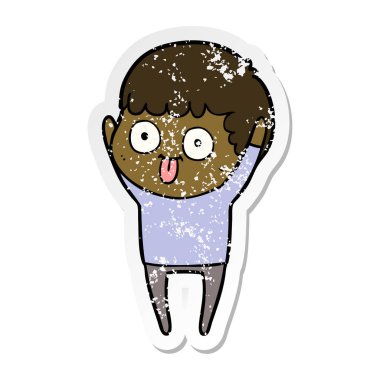 dik bir çizgi film adamın sıkıntılı etiket