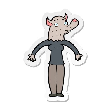 bir çizgi film dostu kurt adam kadının etiket