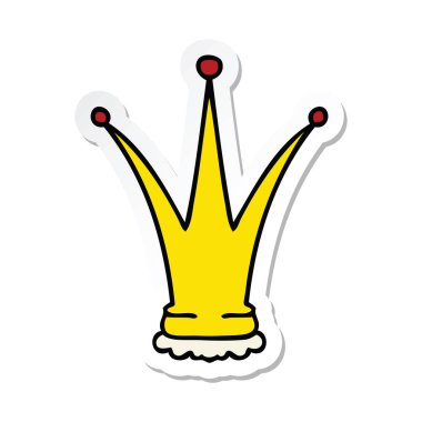 bir ilginç el çizilmiş karikatür altın taç etiket