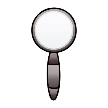 Degrade gölgeli karikatür bir büyüteç