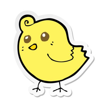 bir karikatür kuş Sticker