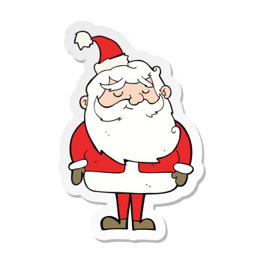 etiket bir karikatür Noel Baba