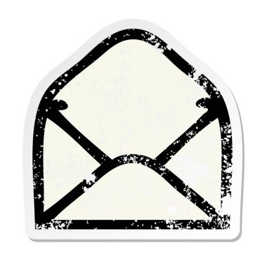 sevimli çizgi kağıt zarfın sıkıntılı etiket