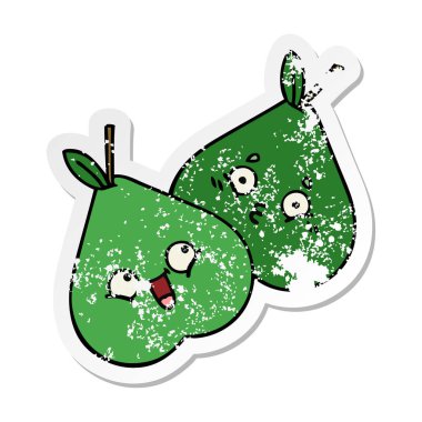 sevimli çizgi armut sıkıntılı etiket