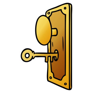 Degrade çizgi film doodle kapı kolu