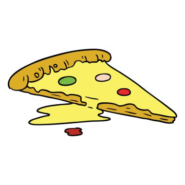 bir dilim pizza karikatür doodle