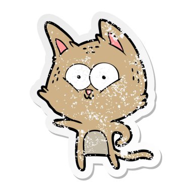 bir karikatür kedi sıkıntılı etiket