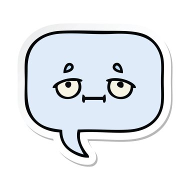 sevimli çizgi konuşma balonu etiket