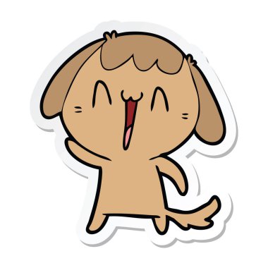 etiket bir karikatür komik köpek