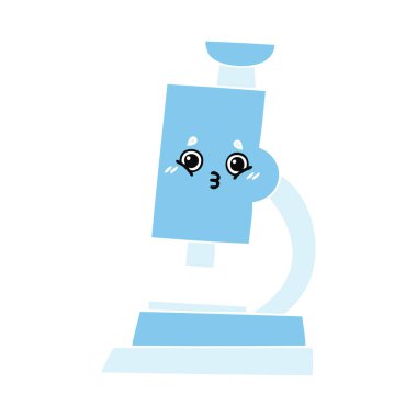 düz renk retro karikatür mikroskop