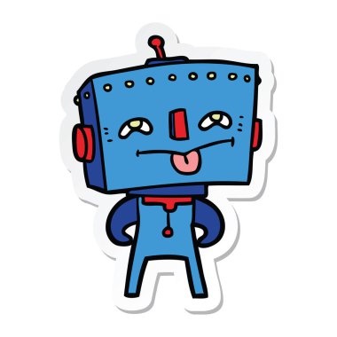 bir çizgi film robot Sticker