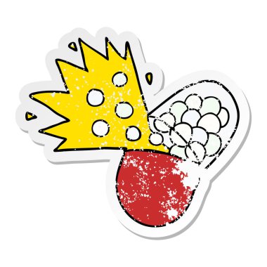 bir çizgi film güçlü tıp sıkıntılı etiket