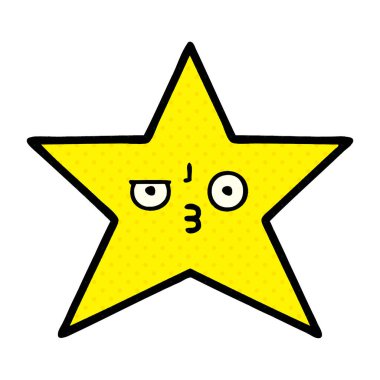 çizgi roman tarzı karikatür altın bir yıldız