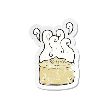 Retro sıkıntılı etiket bir karikatür pastası