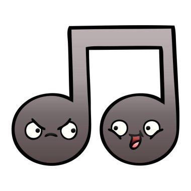 Degrade gölgeli çizgi film müzik notası