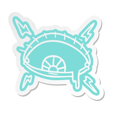 öfkeli göz çizgi film etiketi