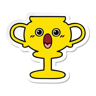 sevimli çizgi Trophy etiket