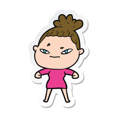 bir çizgi film kadının etiket