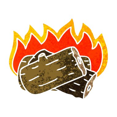 günlük yanan ilginç retro illüstrasyon stil çizgi film