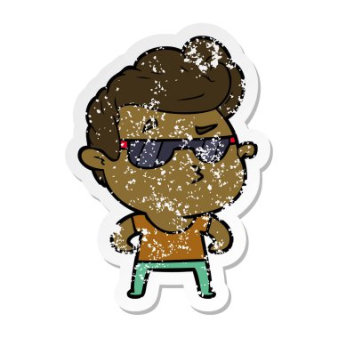 bir çizgi film serin adam sıkıntılı etiket