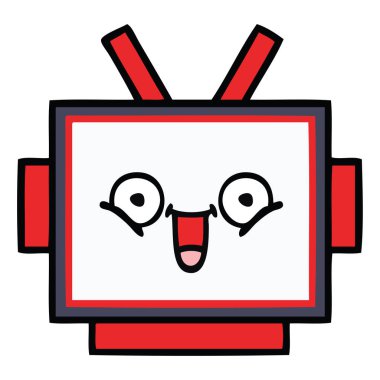 sevimli çizgi robot baş