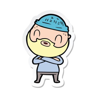 etiket bir karikatür sakallı adamın