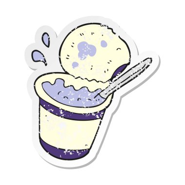 Retro sıkıntılı etiket karton yoğurt