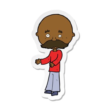 etiket bir çizgi film adamın bıyıklı