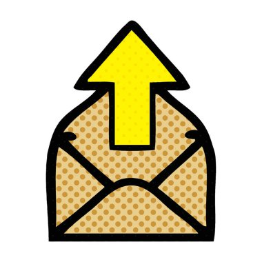 çizgi roman tarzı karikatür bir zarfın oklu