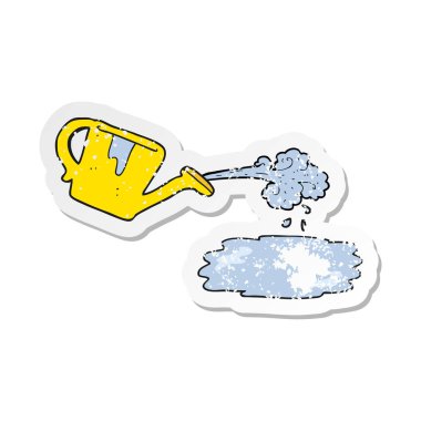 Retro bir karikatür sulama olabilir dökme, etiket sıkıntılı