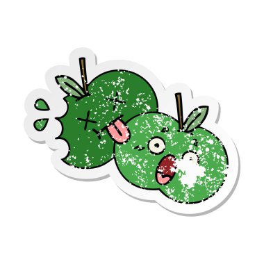 sevimli çizgi elma sıkıntılı etiket