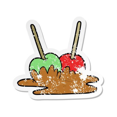 bir çizgi film toffee elma sıkıntılı etiket