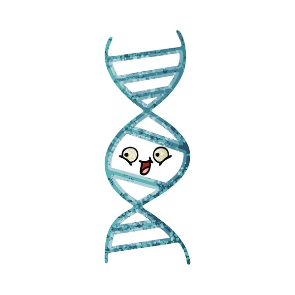 Retro ilustração estilo cartoon DNA strand — Vetor de Stock