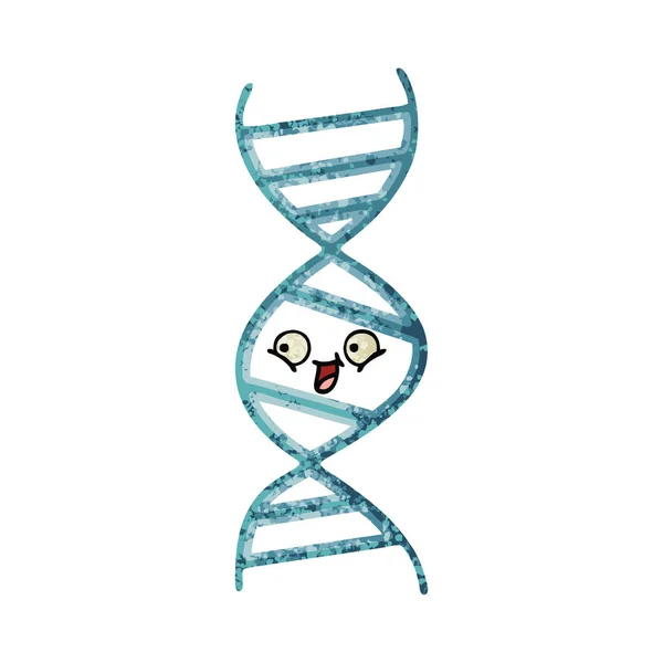 Retro illustration stil cartoon dna strand — Stockvektor