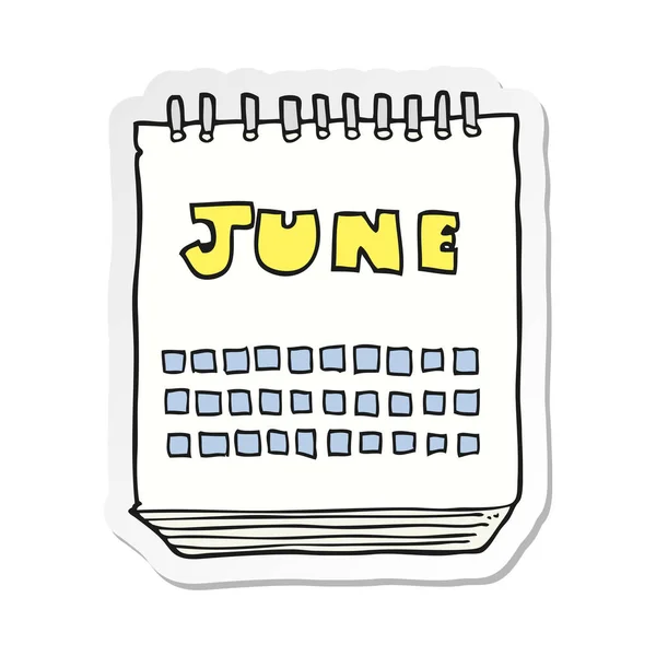 Autocolant al unui calendar de desene animate care arată luna de — Vector de stoc