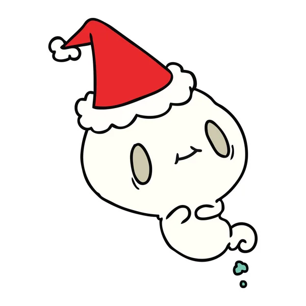 Dessin Animé Noël Dessiné Main Fantôme Kawaii — Image vectorielle