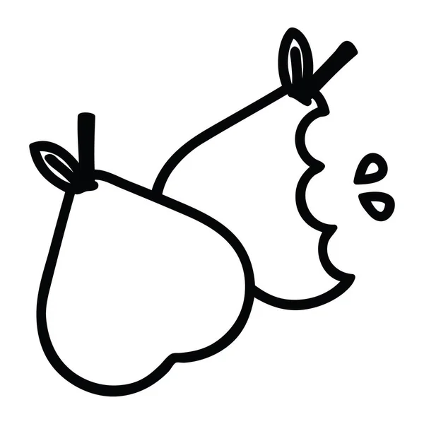 Bitten päron-ikonen — Stock vektor