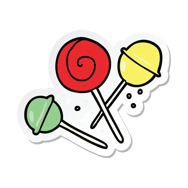 Klistermärke Tecknad Lollipop — Stock vektor