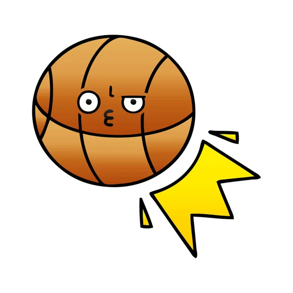 グラデーション シェーディング漫画バスケット ボール — ストックベクタ