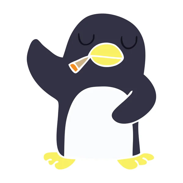 Ручной Причудливый Мультяшный Пингвин — стоковый вектор