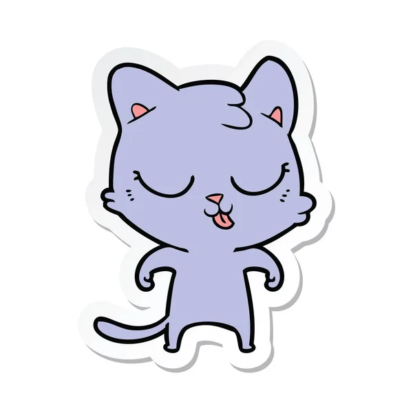 Sticker Van Een Cartoon Kat — Stockvector