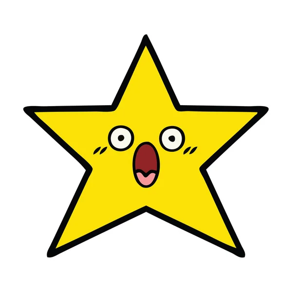 Cute cartoon gold star — Stock Vector